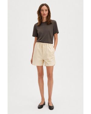 Filippa K Striped Drawstring Shorts - Natural