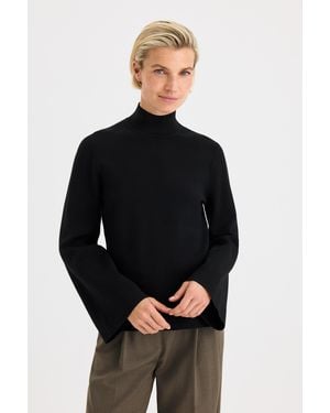 Filippa K Milano Knit Mock Neck Top - Black