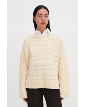 Filippa K Swedish Wool Braided Jumper - Natural