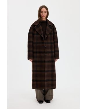 Filippa K Vanessa Vented Check Coat - Black