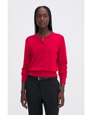 Filippa K Glossy Knit Cardigan - Red