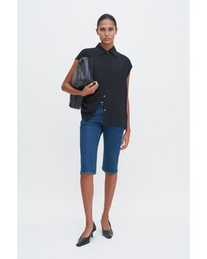 Filippa K Cap Sleeve Blouse - Blue