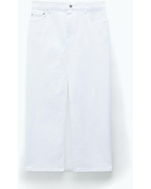 Filippa K Long Slit Denim Skirt - White