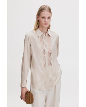 Filippa K Vertical Lace Detail Shirt - Natural
