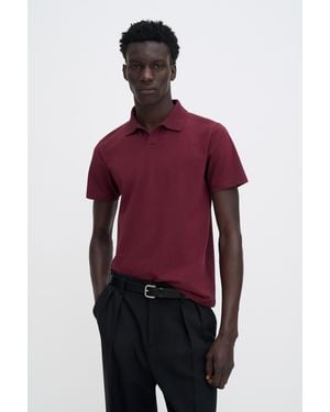 Filippa K Stretch Cotton Polo T-Shirt - Red