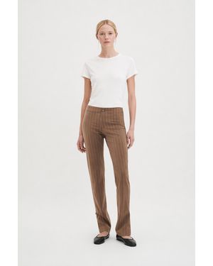 Filippa K Slim Pinstripe Trousers - Brown