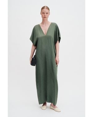 Filippa K V-Neck Crinkle Kaftan - Green