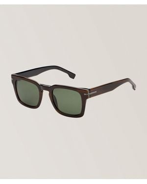 BOSS Striped Rectangular Sunglasses - Brown