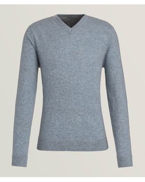 RAFFI Cashmere V-Neck Pullover Sweaters - Blue