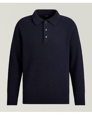 Benson Wool Polo Sweater - Blue