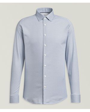 DESOTO Geo-Print Cotton Shirt - Blue