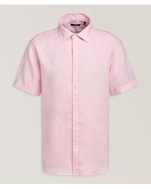 Benson Short-Sleeve Linen Shirt - Pink