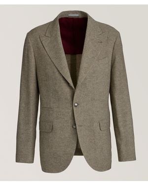 Brunello Cucinelli Single-Breasted Yak Sport Jacket - Green