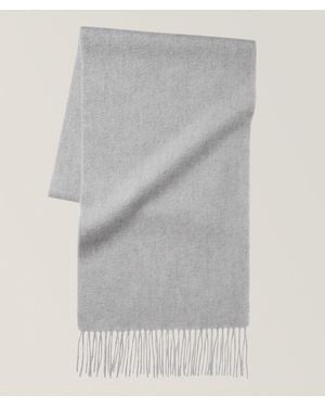 Harry Rosen Solid Cashmere Fringed Scarf - Grey
