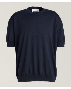 Jil Sander Fine Knit Merino Wool Shirt - Blue