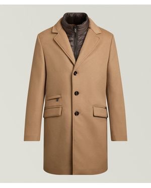 Moorer Harris Wool-Cashmere Overcoat - Natural