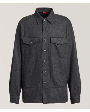 Isaia Double Face Cashmere Overshirt - Black