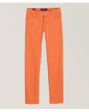 Kiton Five-Pocket Cotton-Stretch Jeans - Orange