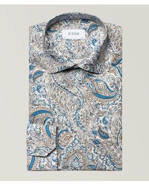 Eton Contemporary Fit Paisley Shirt - Blue