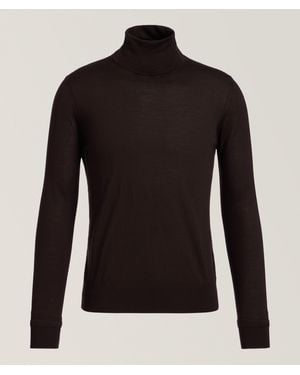 Isaia Wool Turtleneck Sweater - Black