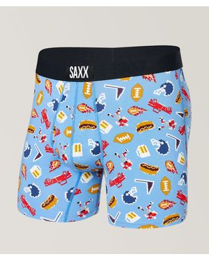 Saxx Underwear Co. Football Gamer Ultra Super Soft Boxer Briefs - Blue