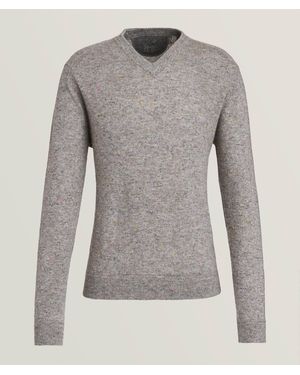 RAFFI Cashmere V-Neck Pullover Sweaters - Grey
