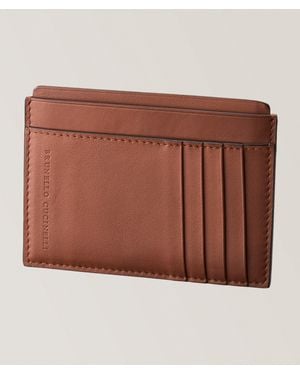 Brunello Cucinelli Leather Xl Cardholder - Brown