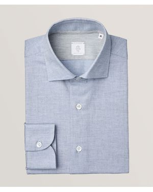 Eleventy Mãlange Cotton Sport Shirt - Blue