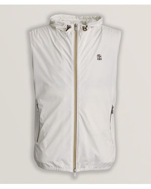 Brunello Cucinelli Logo Embroidered Gilet - White