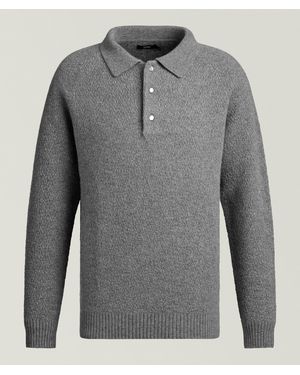 Benson Wool Polo Sweater - Grey