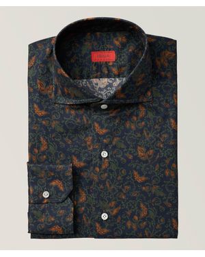 Isaia Mix Solid Cotton Dress Shirt - Black