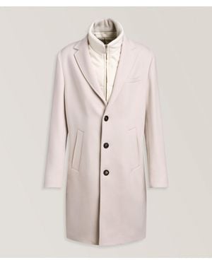 Eleventy Single-Breasted Wool-Cashmere Coat - Natural