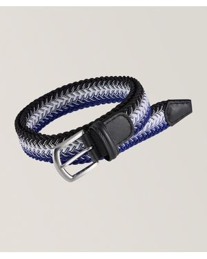 Anderson's Tricolour-Mix Stretch-Woven Pin-Buckle Belt - Blue