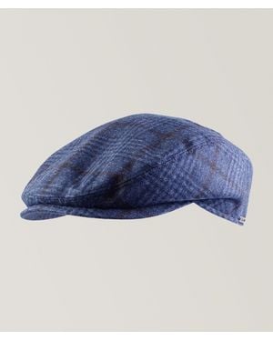 Wigéns Ivy Check Wool Slim Cap - Blue
