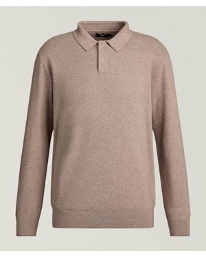 Benson Piquã Knit Polo Shirt - Brown