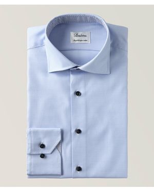 Stenströms Houndstooth Twofold Super Cotton Dress Shirt - Blue