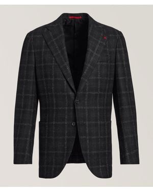 Isaia Marechiaro Check Sport Jacket - Black