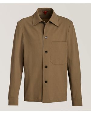 Barena Ribbed Full-Zip Overshirt - Green