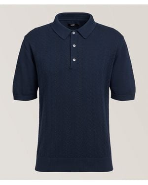 Benson Textured Cotton Knit Polo - Blue