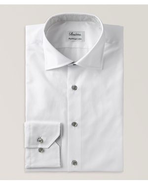 Stenströms Contrast Twofold Cotton Dress Shirt - White