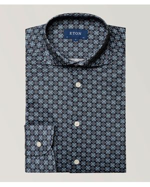 Eton Slim Fit Medallion Cotton Jersey Sport Shirt - Blue