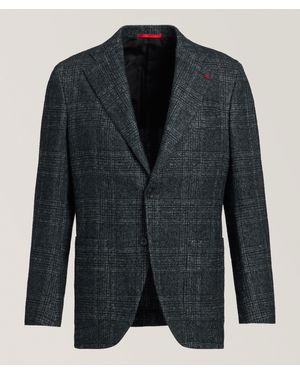 Isaia Marechiaro Check Sport Jacket - Black