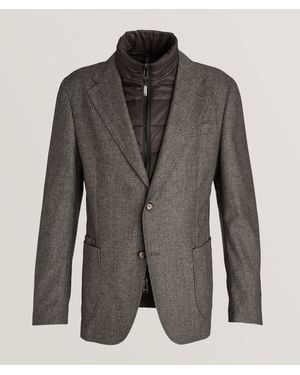 Windsor. Removable Bib Technical Hybrid Jacket - Grey