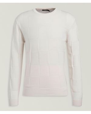 Benson Basketweave Merino Wool Sweater - White
