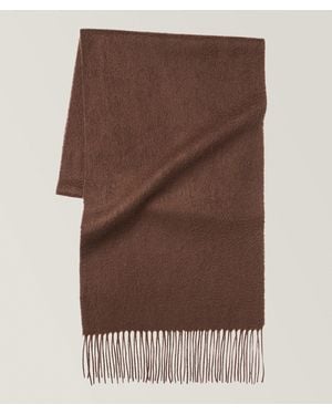 Harry Rosen Solid Cashmere Fringed Scarf - Brown