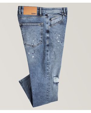 Gabba Alex Relaxed Fit Paint Splatter Jeans - Blue