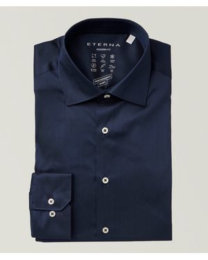 Eterna Modern-Fit Stretch-Performance Dress Shirt - Blue