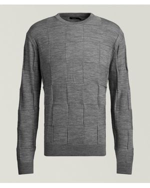 Benson Basketweave Merino Wool Sweater - Grey