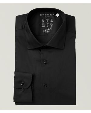 Eterna Stretch-Performance Dress Shirt - Black