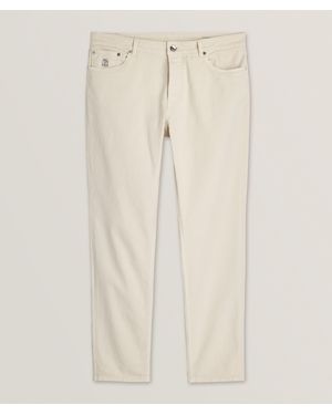 Brunello Cucinelli Stretch-Cotton Denim Jeans - Natural